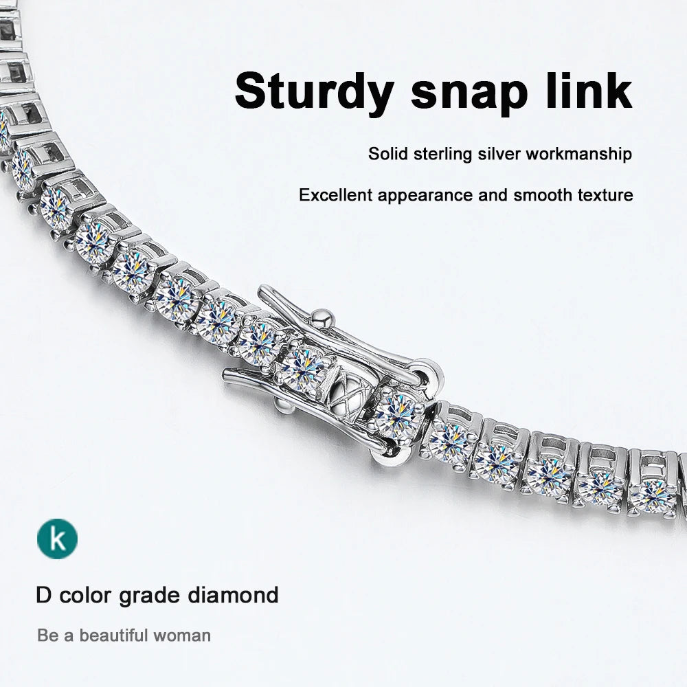 Unisex Moissanite Tennis Bracelet